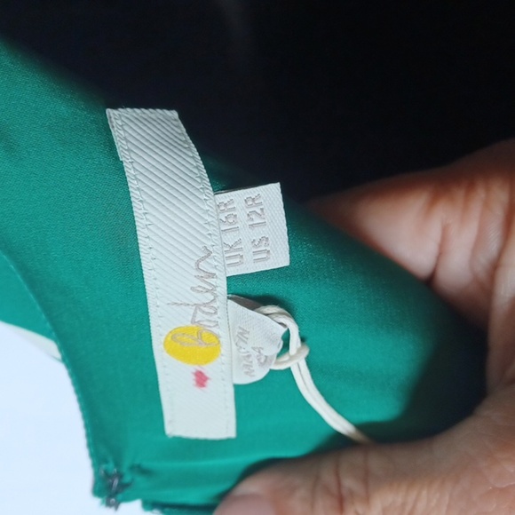 Boden Dress 12R US Violet in Forest Ribbons Green Pink Tulip Hem - Picture 7 of 7